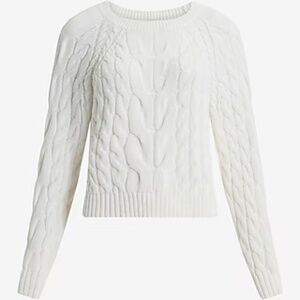 thick 100% IVORY cotton cable knit sweater